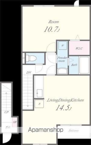 クレールB(1LDK/2階)の間取り写真