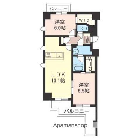 ユ・プリュネ(2LDK/4階)の間取り写真