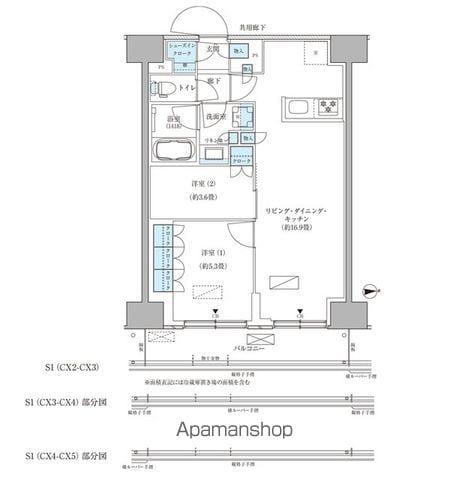 パークアクシス品川天王洲アイル(2LDK/10階)の間取り写真