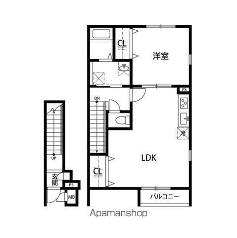 アンプルールリーブルSANWA(1LDK/2階)の間取り写真