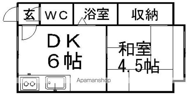 コーポ白樺(1DK/2階)の間取り写真