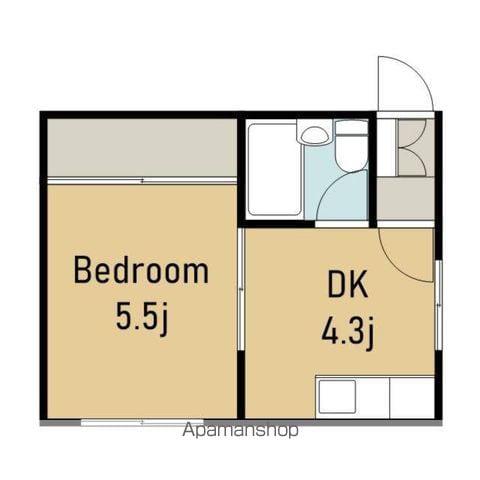 ハイツたかし(1DK/2階)の間取り写真