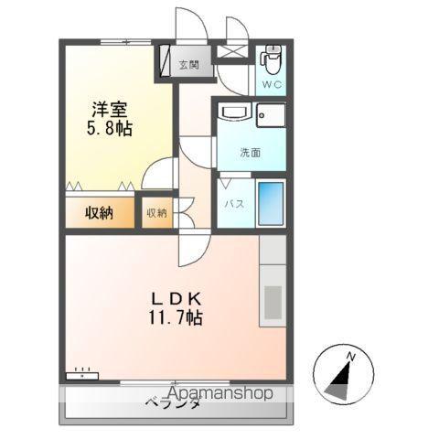 アルゴSTAGEⅠ(1LDK/1階)の間取り写真