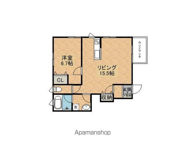 フェリオTORICHO(1LDK/1階)の間取り写真