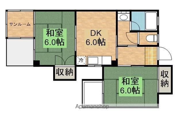 サンロード寿 B棟(2DK/2階)の間取り写真