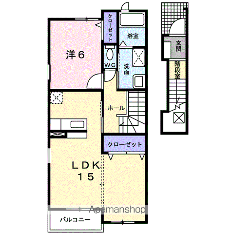 NEOフレグランス(1LDK/2階)の間取り写真