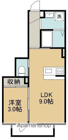 ANYRE高砂駅東Ⅱ(1LDK/2階)の間取り写真