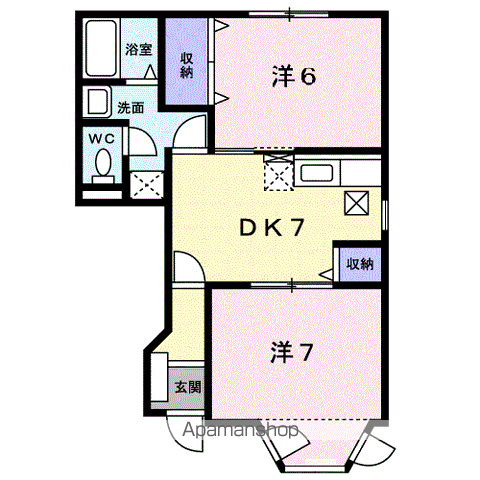 サンセール1(2DK/1階)の間取り写真