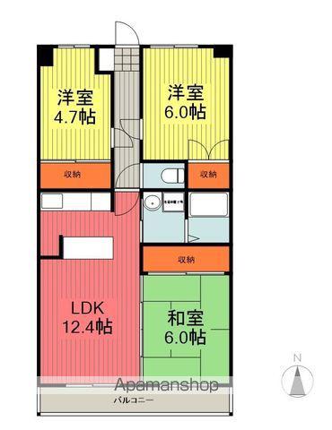 プレーヌ番匠(3LDK/3階)の間取り写真