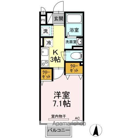 エクセル仲上(1K/2階)の間取り写真