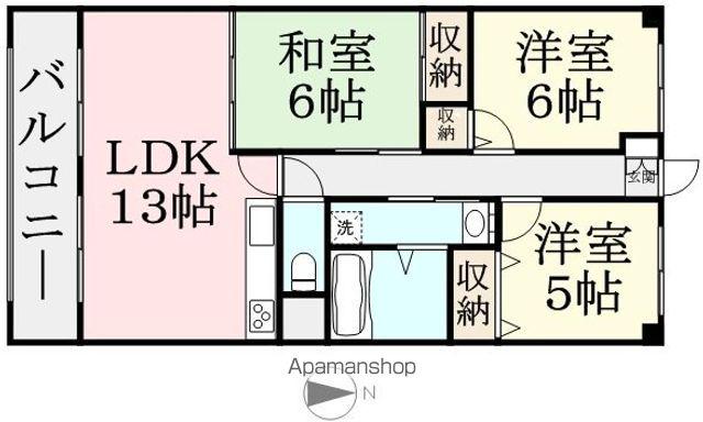 ロイヤルシャトー一番館(3LDK/3階)の間取り写真