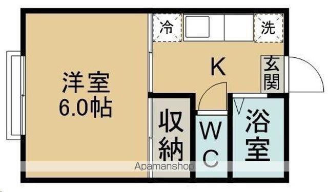 ヴィラ川内(1K/1階)の間取り写真