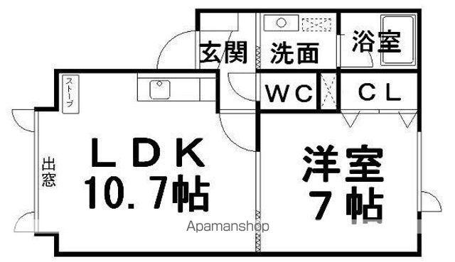 ラフォーレ(1LDK/2階)の間取り写真