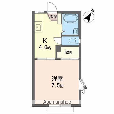 タウニィ南大通(1K/1階)の間取り写真