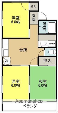 皆川ハイツ(3DK/2階)の間取り写真