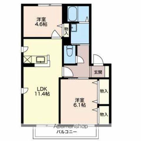ラフィネU(2LDK/2階)の間取り写真