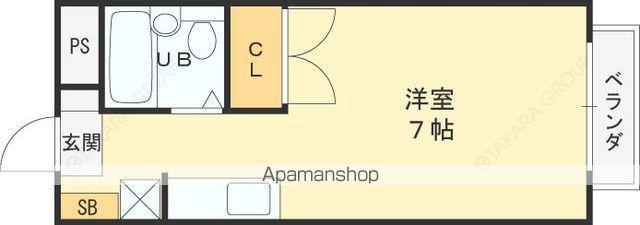 アルファハイツ(ワンルーム/2階)の間取り写真