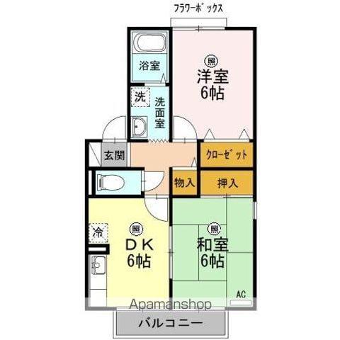 ラフィーネE(2DK/2階)の間取り写真