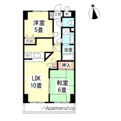 ハートランドビル(2LDK/4階)の間取り写真