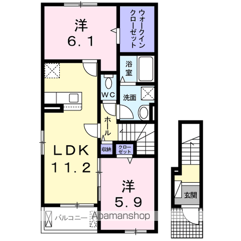 ブライトアンジュ・クロシェット(2LDK/2階)の間取り写真