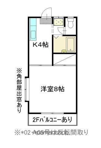 レジデンス菜園(1K/2階)の間取り写真