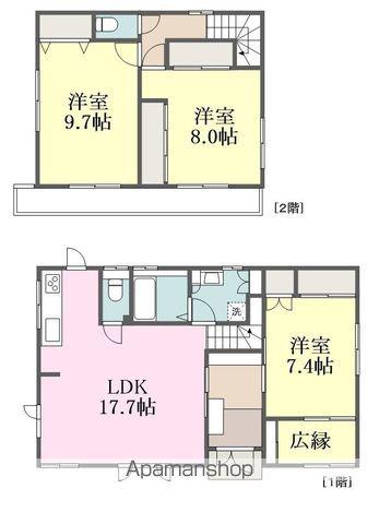 愛媛県松山市 2階建 築33年(3LDK)の間取り写真