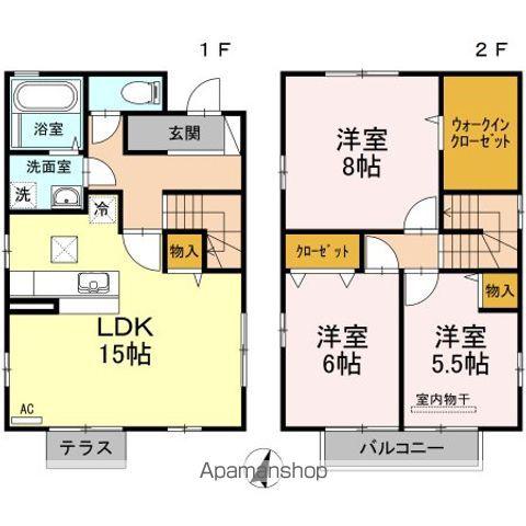 広島県福山市 2階建 築17年(3LDK)の間取り写真