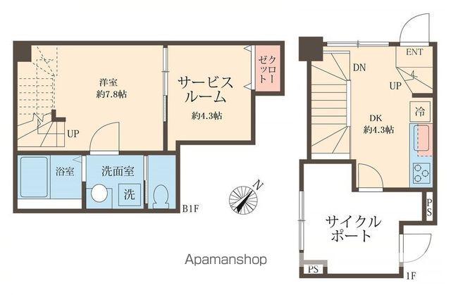 スフィア日本橋富沢町(1SDK/1階)の間取り写真