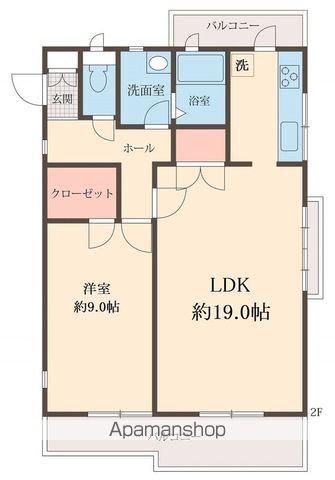 関山マンション(1LDK/2階)の間取り写真