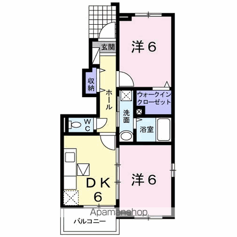 クリアネス 弐番館(2DK/1階)の間取り写真