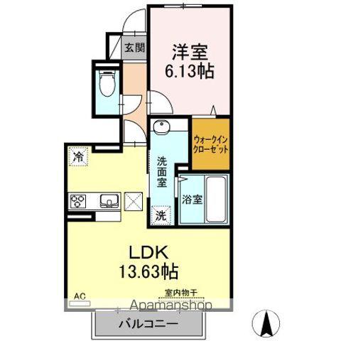 クレール穂(1LDK/1階)の間取り写真