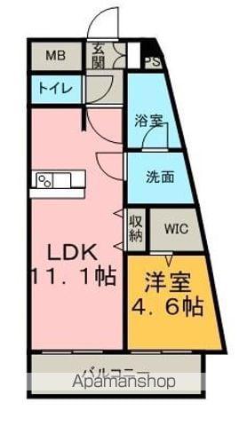 ザ・ミッドタワー(1LDK/4階)の間取り写真