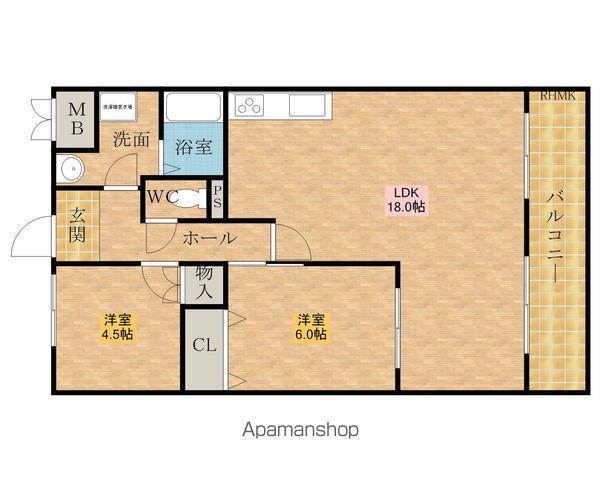 ソレイユ岸和田壱番館(2LDK/2階)の間取り写真