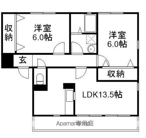 ドリームスクエア(2LDK/1階)の間取り写真