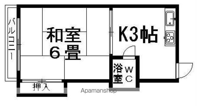 ハウス松本(1K/2階)の間取り写真