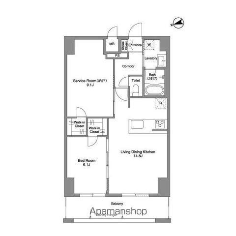 PRIMA STELLA(1SLDK/6階)の間取り写真