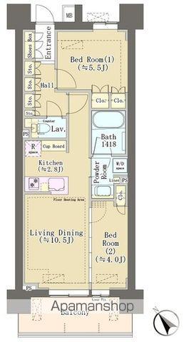 パークホームズ柏あけぼの二丁目(2LDK/3階)の間取り写真