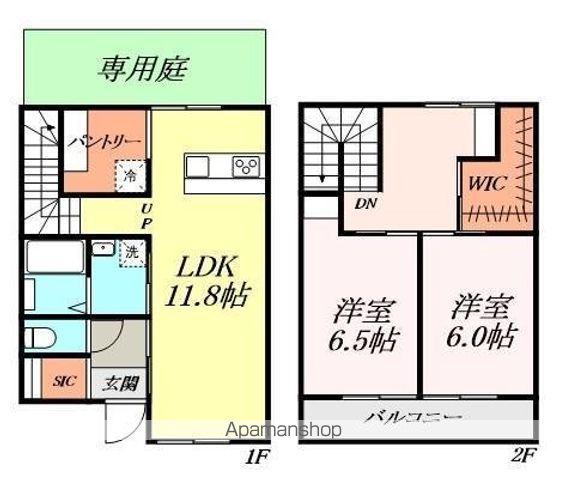 メゾネットハイム(4DK)の間取り写真