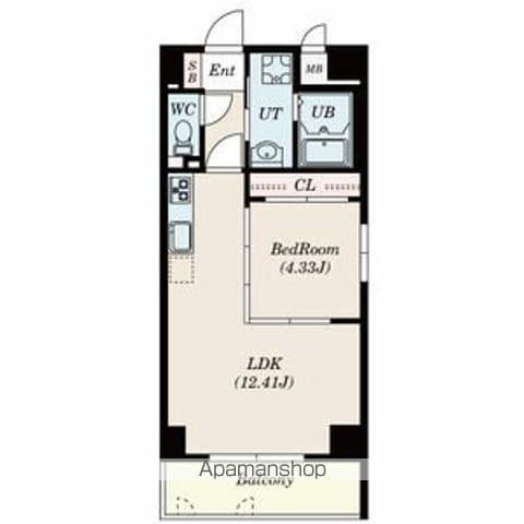 古出来エンブルコート(1LDK/4階)の間取り写真