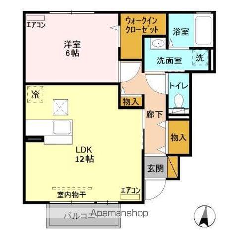 FAMILLE COURTⅡ(1LDK/1階)の間取り写真