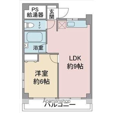 山の手荘(1LDK/4階)の間取り写真