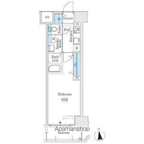 プレイズシード浄心(1K/7階)の間取り写真