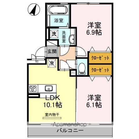 D-ROOM1(2LDK/2階)の間取り写真