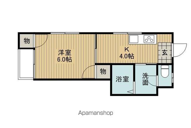 ハイツ二反田(1K/2階)の間取り写真