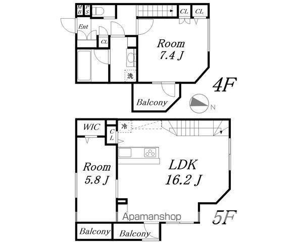 CROSSROAD SASASHIMALIVE(2LDK/4階)の間取り写真