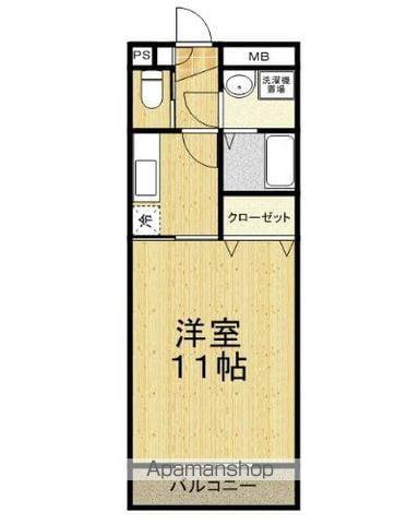 サンシエル・アン(1K/4階)の間取り写真