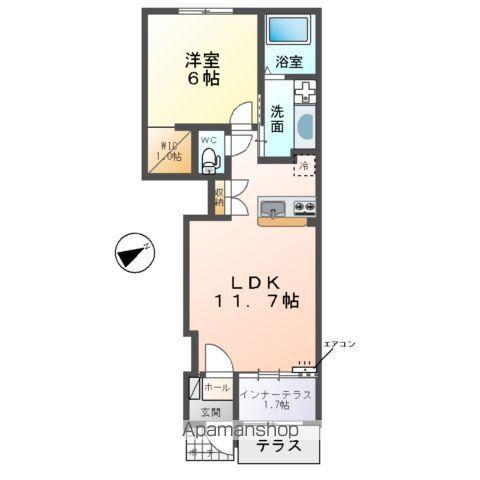 エクレール ECLAIR(1LDK/1階)の間取り写真