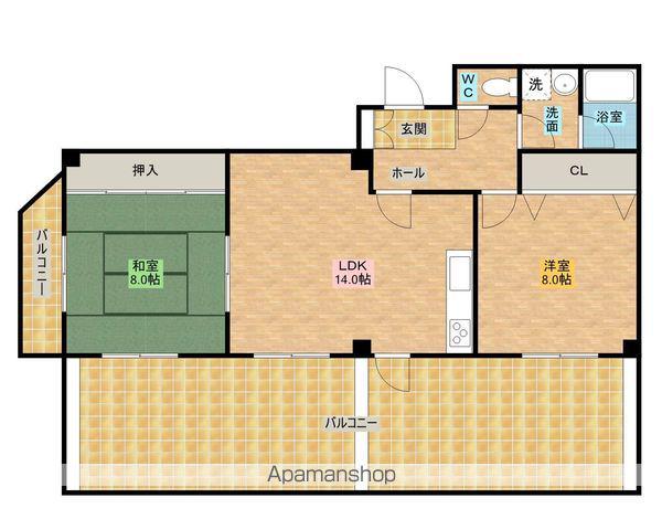 スリーダイレクション(2LDK/4階)の間取り写真