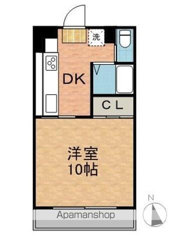 コスモ33(1DK/2階)の間取り写真