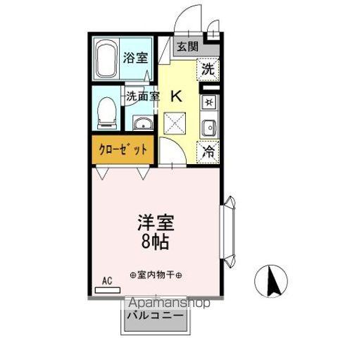 サンウィッシュ柴宮(1K/1階)の間取り写真